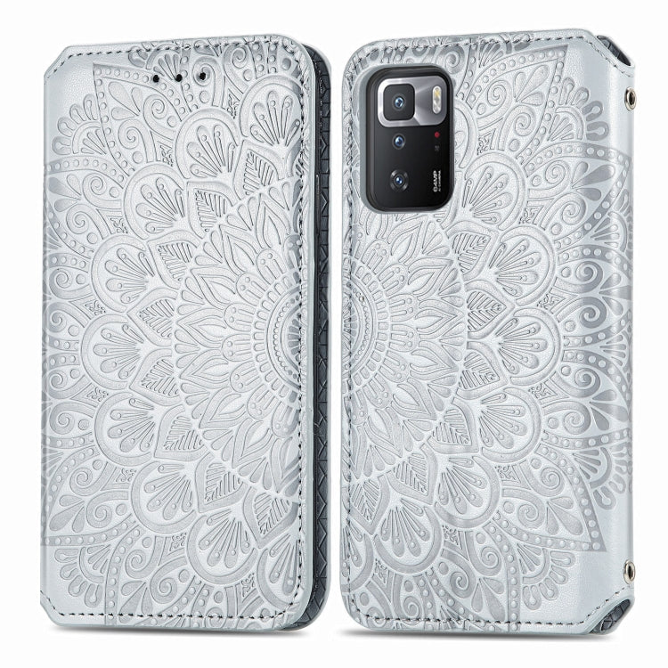 For Xiaomi Redmi Note 10 Pro 5G / Poco X3 GT Blooming Mandala Embossed Pattern Magnetic Horizontal Flip Leather Case with Holder & Card Slots & Wallet