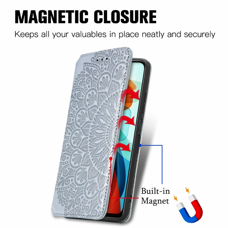 For Xiaomi Redmi Note 10 Pro 5G / Poco X3 GT Blooming Mandala Embossed Pattern Magnetic Horizontal Flip Leather Case with Holder & Card Slots & Wallet