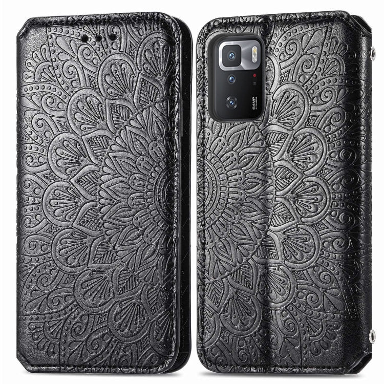 For Xiaomi Redmi Note 10 Pro 5G / Poco X3 GT Blooming Mandala Embossed Pattern Magnetic Horizontal Flip Leather Case with Holder & Card Slots & Wallet