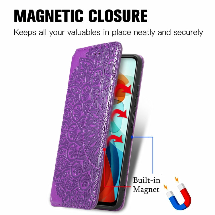 For Xiaomi Redmi Note 10 Pro 5G / Poco X3 GT Blooming Mandala Embossed Pattern Magnetic Horizontal Flip Leather Case with Holder & Card Slots & Wallet