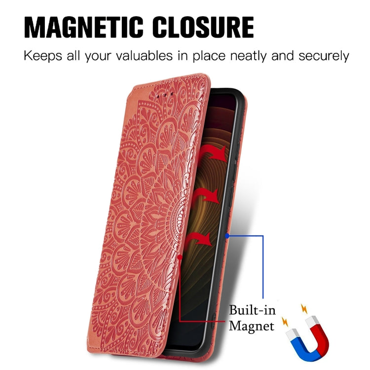 For ZTE Axon 20 5G Blooming Mandala Embossed Pattern Magnetic Horizontal Flip Leather Case with Holder & Card Slots & Wallet