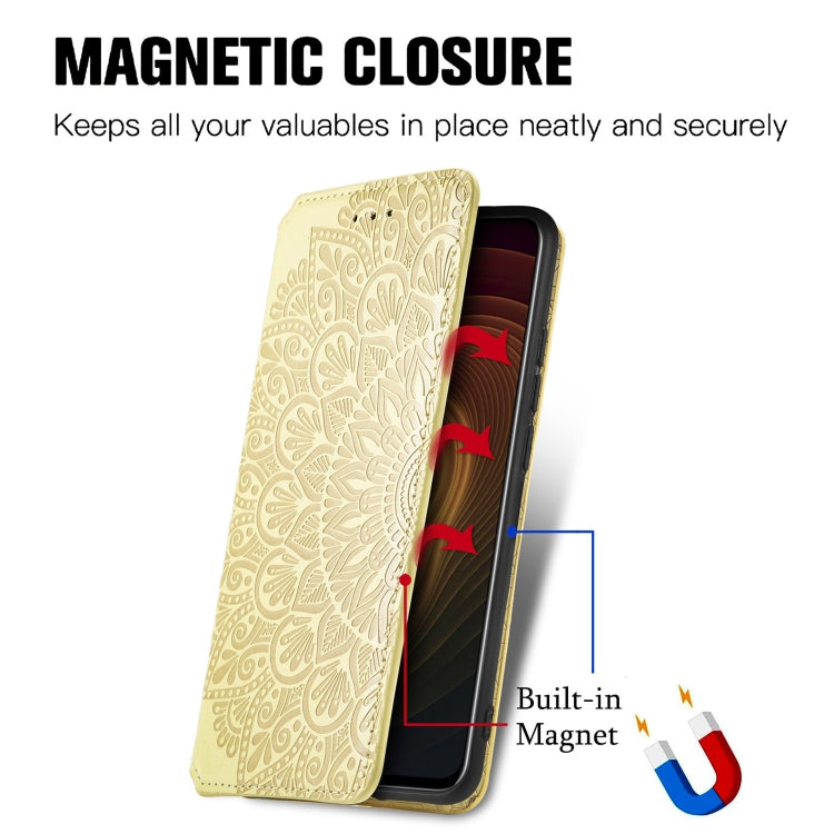 For ZTE Axon 20 5G Blooming Mandala Embossed Pattern Magnetic Horizontal Flip Leather Case with Holder & Card Slots & Wallet