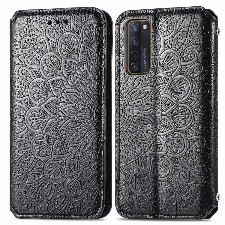 For ZTE Axon 20 5G Blooming Mandala Embossed Pattern Magnetic Horizontal Flip Leather Case with Holder & Card Slots & Wallet