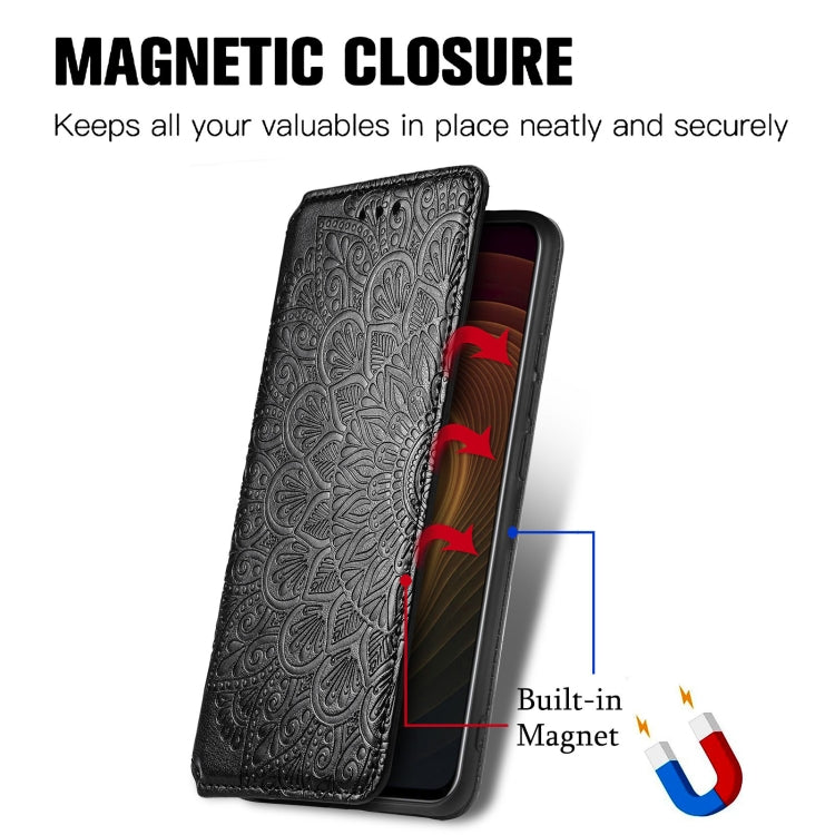 For ZTE Axon 20 5G Blooming Mandala Embossed Pattern Magnetic Horizontal Flip Leather Case with Holder & Card Slots & Wallet