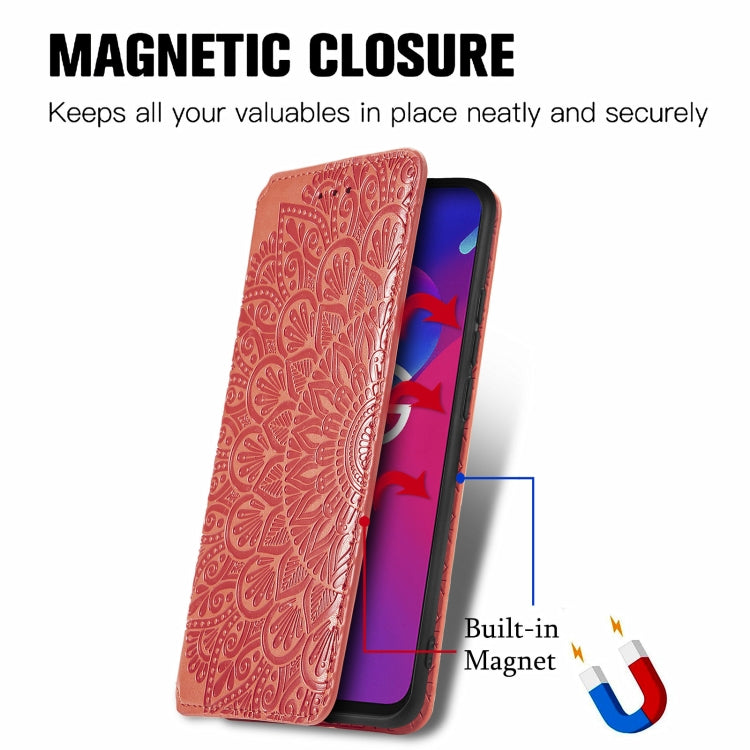 For ZTE Axon 11 SE 5G Blooming Mandala Embossed Pattern Magnetic Horizontal Flip Leather Case with Holder & Card Slots & Wallet