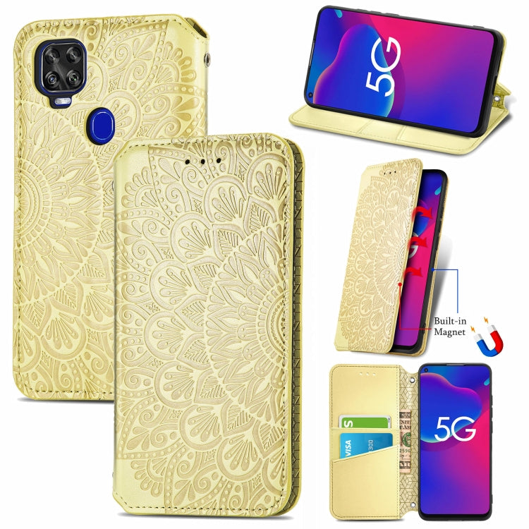 For ZTE Axon 11 SE 5G Blooming Mandala Embossed Pattern Magnetic Horizontal Flip Leather Case with Holder & Card Slots & Wallet