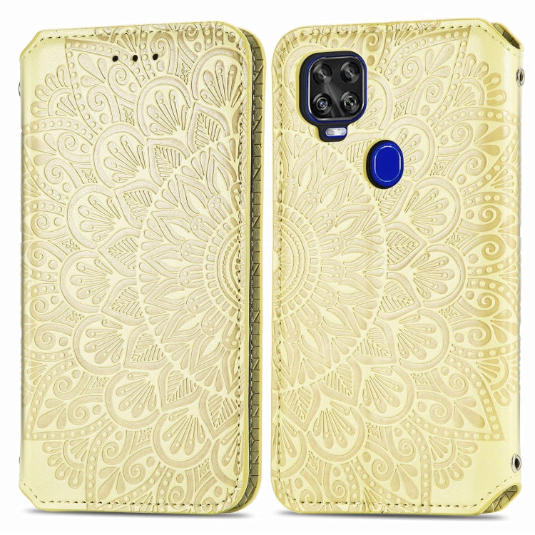 For ZTE Axon 11 SE 5G Blooming Mandala Embossed Pattern Magnetic Horizontal Flip Leather Case with Holder & Card Slots & Wallet