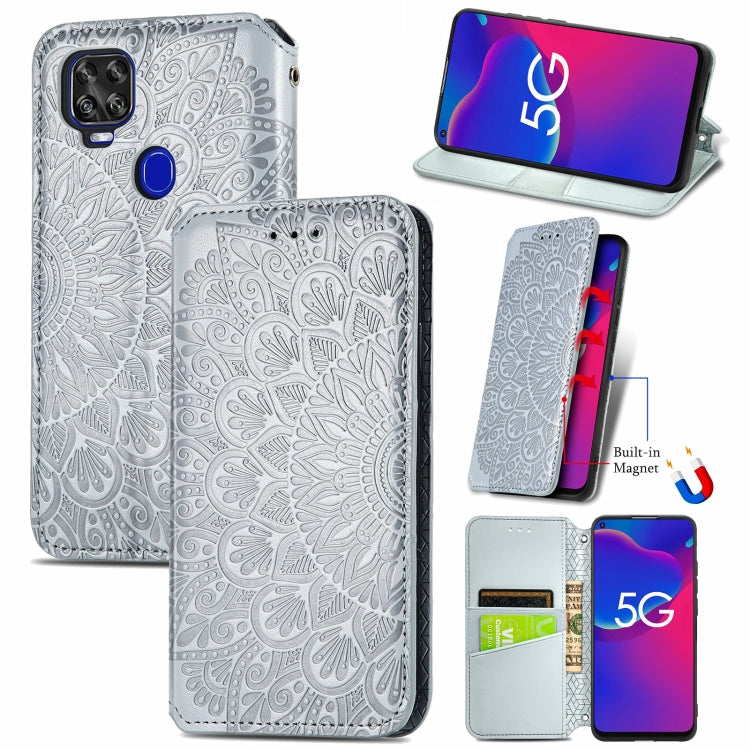 For ZTE Axon 11 SE 5G Blooming Mandala Embossed Pattern Magnetic Horizontal Flip Leather Case with Holder & Card Slots & Wallet