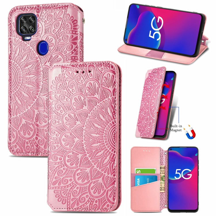 For ZTE Axon 11 SE 5G Blooming Mandala Embossed Pattern Magnetic Horizontal Flip Leather Case with Holder & Card Slots & Wallet