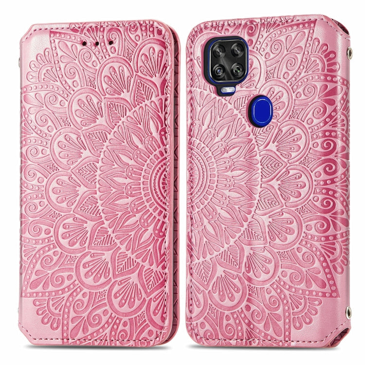 For ZTE Axon 11 SE 5G Blooming Mandala Embossed Pattern Magnetic Horizontal Flip Leather Case with Holder & Card Slots & Wallet