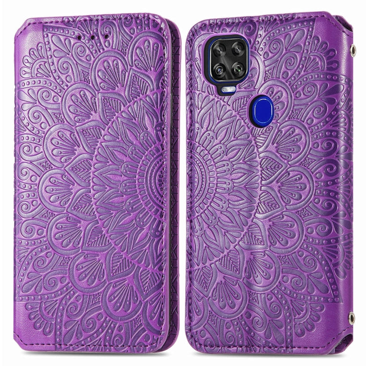 For ZTE Axon 11 SE 5G Blooming Mandala Embossed Pattern Magnetic Horizontal Flip Leather Case with Holder & Card Slots & Wallet