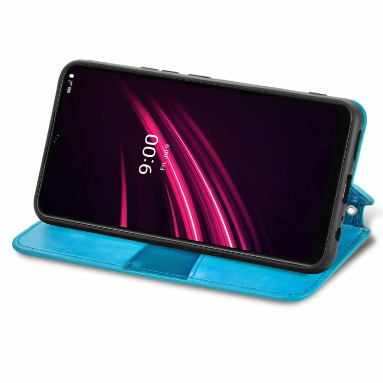 For T-Mobile REVVL V+ 5G Blooming Mandala Embossed Pattern Magnetic Horizontal Flip Leather Case with Holder & Card Slots & Wallet