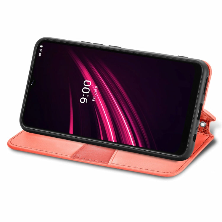 For T-Mobile REVVL V+ 5G Blooming Mandala Embossed Pattern Magnetic Horizontal Flip Leather Case with Holder & Card Slots & Wallet