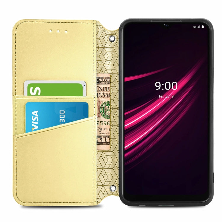 For T-Mobile REVVL V+ 5G Blooming Mandala Embossed Pattern Magnetic Horizontal Flip Leather Case with Holder & Card Slots & Wallet