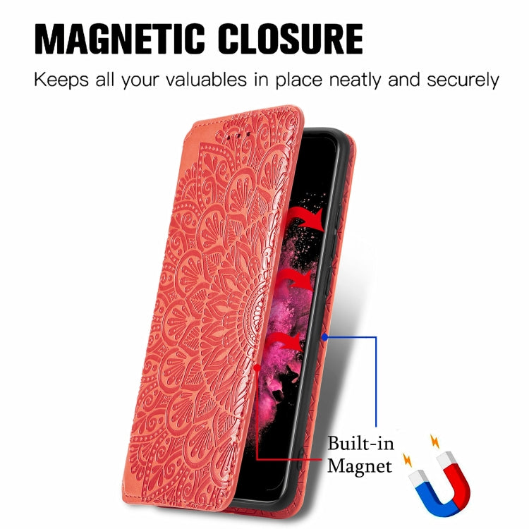 For Infinix Hot 10 Play Blooming Mandala Embossed Pattern Magnetic Horizontal Flip Leather Case with Holder & Card Slots & Wallet