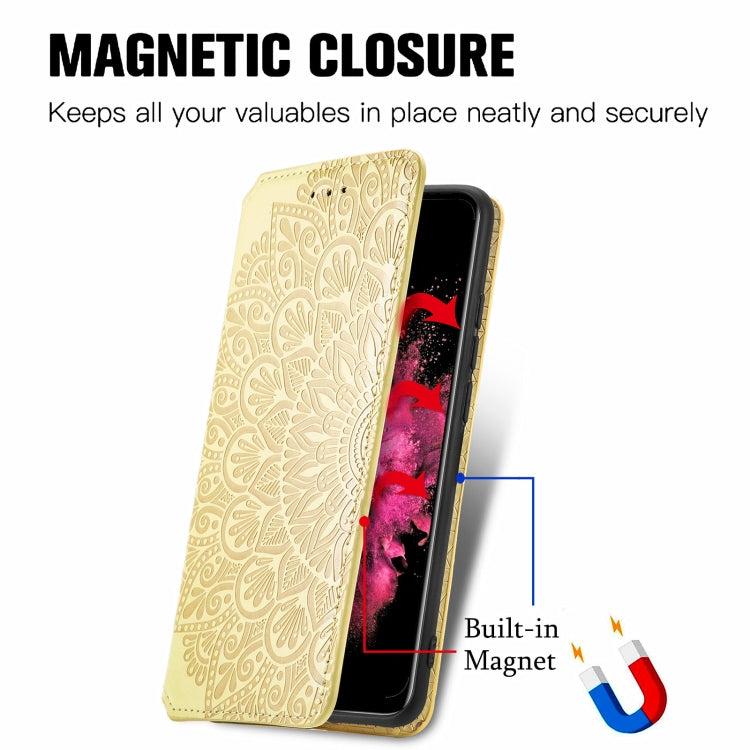 For Infinix Hot 10 Play Blooming Mandala Embossed Pattern Magnetic Horizontal Flip Leather Case with Holder & Card Slots & Wallet