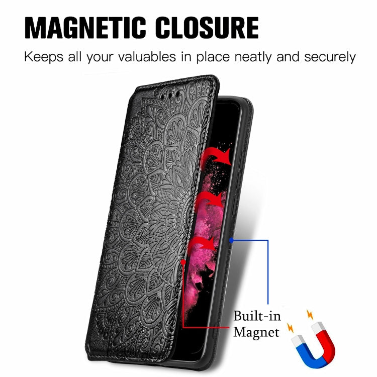 For Infinix Hot 10 Play Blooming Mandala Embossed Pattern Magnetic Horizontal Flip Leather Case with Holder & Card Slots & Wallet