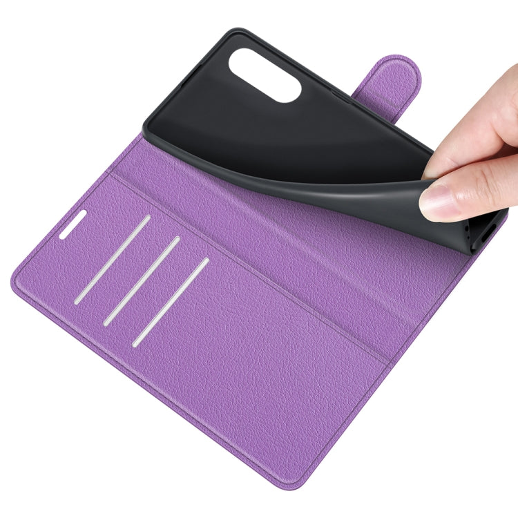 For Sony Xperia Ace II Litchi Texture Horizontal Flip Protective Case with Holder & Card Slots & Wallet