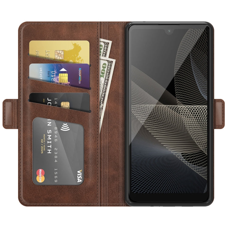 For Sony Xperia Ace II Dual-side Magnetic Buckle Horizontal Flip Leather Case with Holder & Card Slots & Wallet