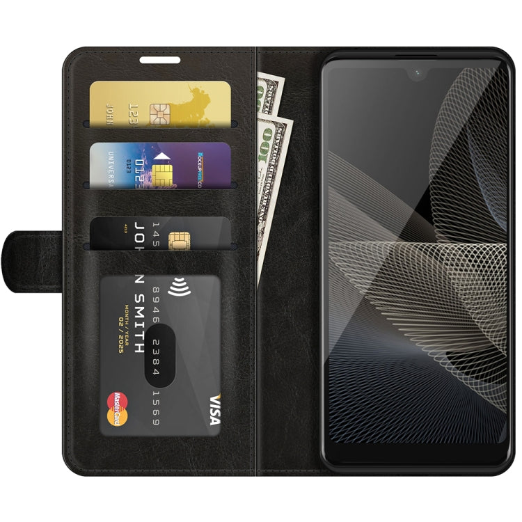 For Sony Xperia Ace II R64 Texture Single Horizontal Flip Protective Case with Holder & Card Slots & Wallet& Photo Frame