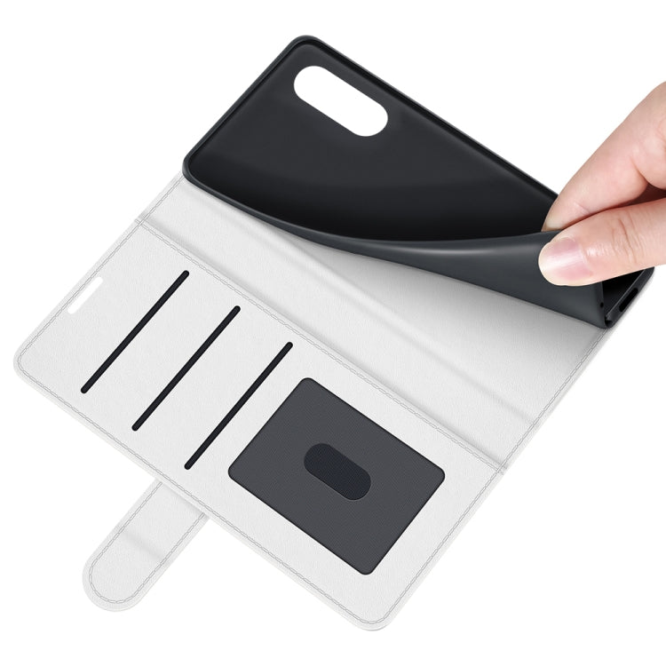 For Sony Xperia Ace II R64 Texture Single Horizontal Flip Protective Case with Holder & Card Slots & Wallet& Photo Frame