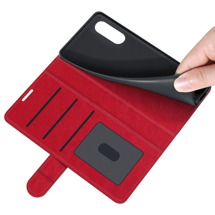 For Sony Xperia Ace II R64 Texture Single Horizontal Flip Protective Case with Holder & Card Slots & Wallet& Photo Frame