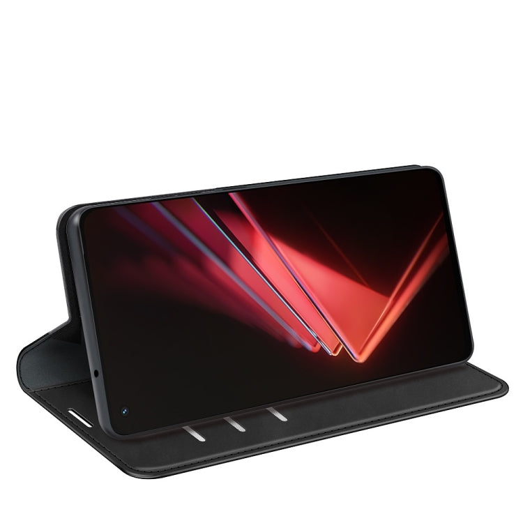 For OPPO K9 Retro-skin Business Magnetic Suction Leather Case with Holder & Card Slots & Wallet