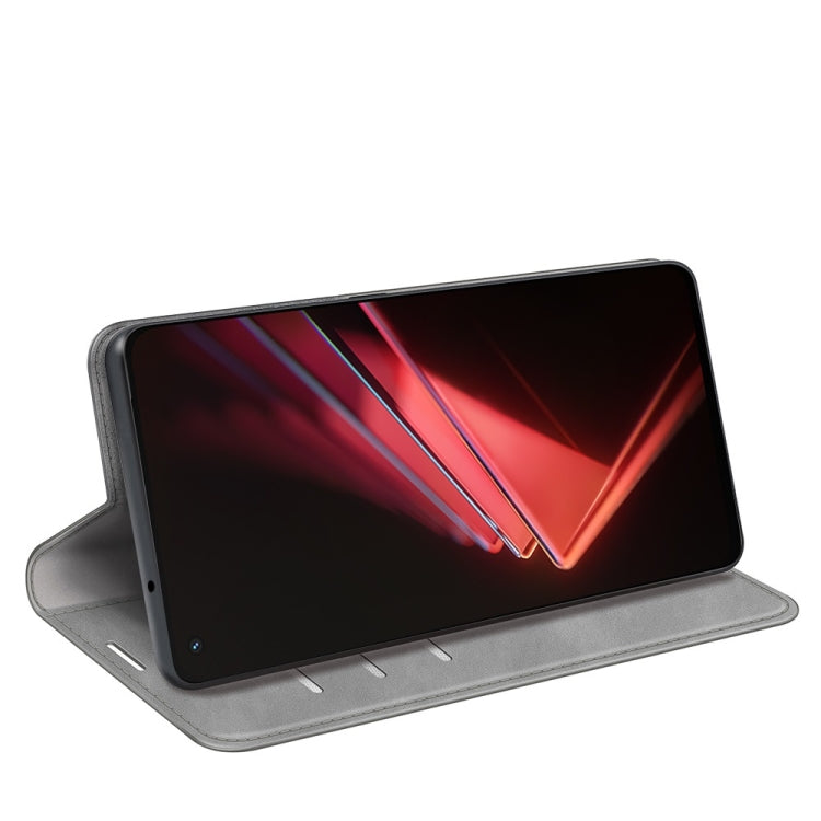 For OPPO K9 Retro-skin Business Magnetic Suction Leather Case with Holder & Card Slots & Wallet