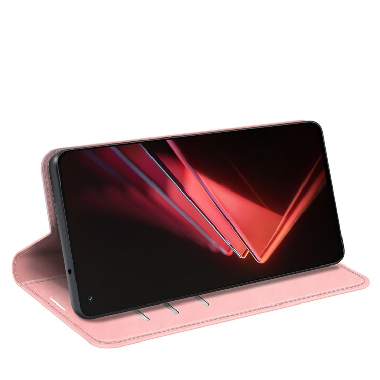 For OPPO K9 Retro-skin Business Magnetic Suction Leather Case with Holder & Card Slots & Wallet