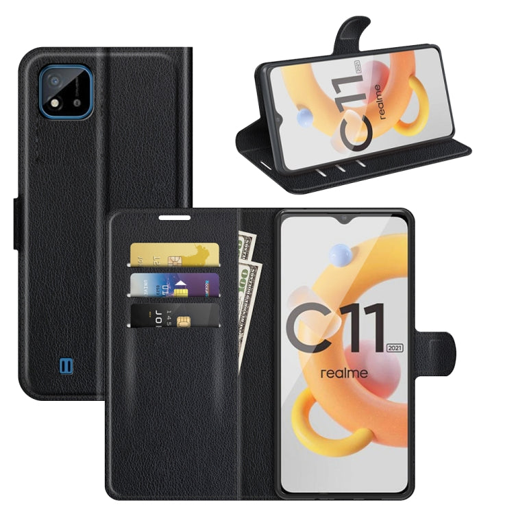 For OPPO Realme C11 2021 Litchi Texture Horizontal Flip Protective Case with Holder & Card Slots & Wallet