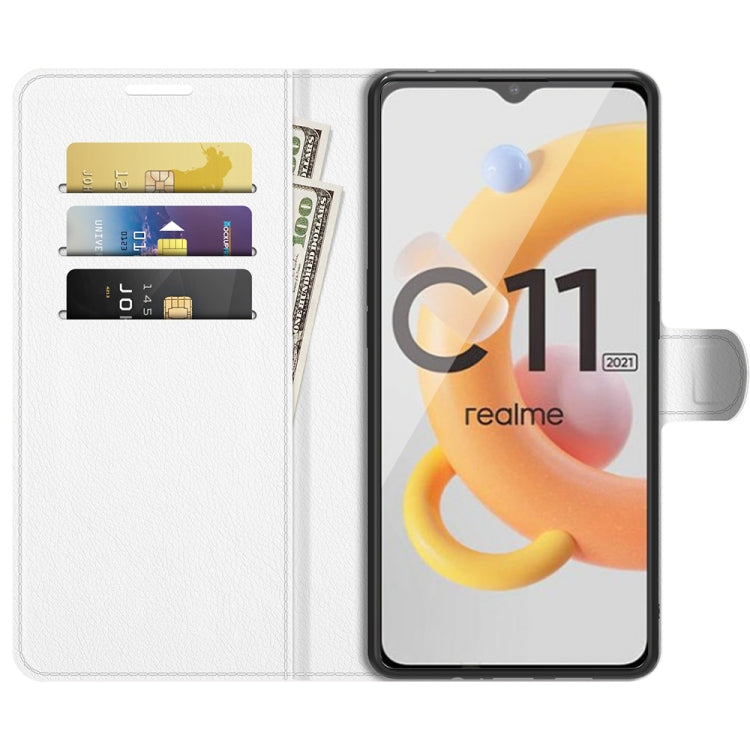 For OPPO Realme C11 2021 Litchi Texture Horizontal Flip Protective Case with Holder & Card Slots & Wallet
