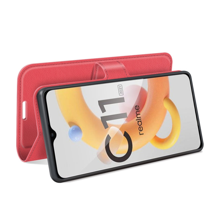 For OPPO Realme C11 2021 Litchi Texture Horizontal Flip Protective Case with Holder & Card Slots & Wallet