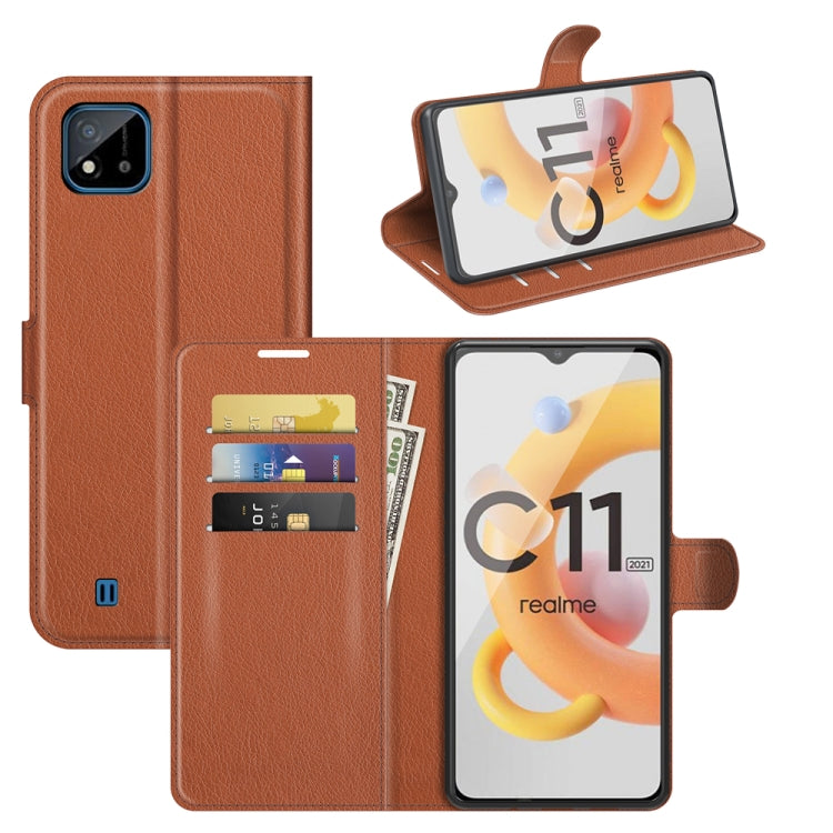For OPPO Realme C11 2021 Litchi Texture Horizontal Flip Protective Case with Holder & Card Slots & Wallet