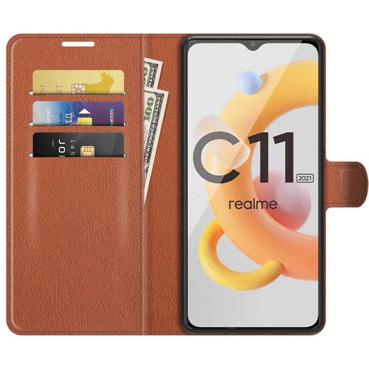 For OPPO Realme C11 2021 Litchi Texture Horizontal Flip Protective Case with Holder & Card Slots & Wallet