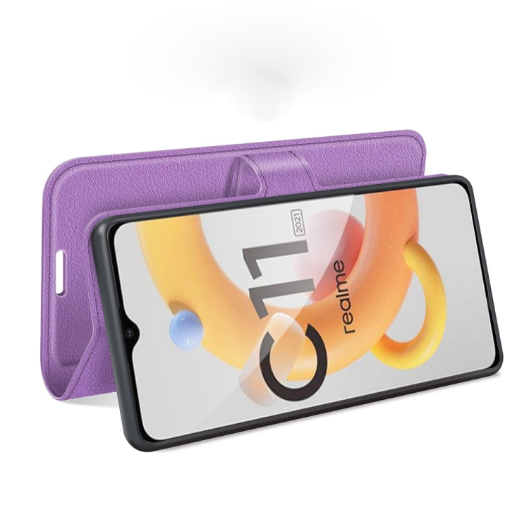For OPPO Realme C11 2021 Litchi Texture Horizontal Flip Protective Case with Holder & Card Slots & Wallet