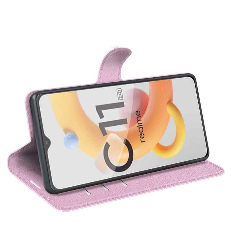 For OPPO Realme C11 2021 Litchi Texture Horizontal Flip Protective Case with Holder & Card Slots & Wallet