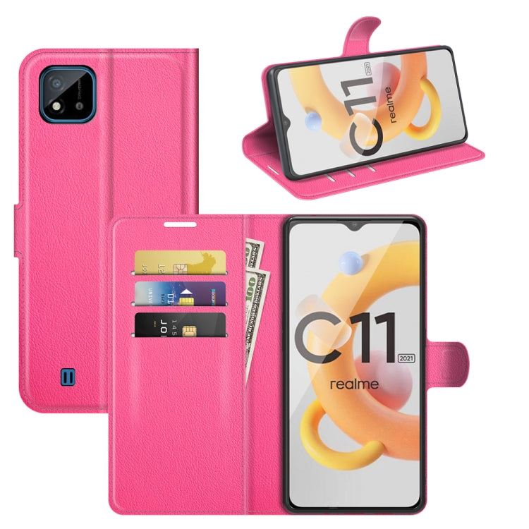 For OPPO Realme C11 2021 Litchi Texture Horizontal Flip Protective Case with Holder & Card Slots & Wallet