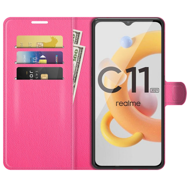 For OPPO Realme C11 2021 Litchi Texture Horizontal Flip Protective Case with Holder & Card Slots & Wallet