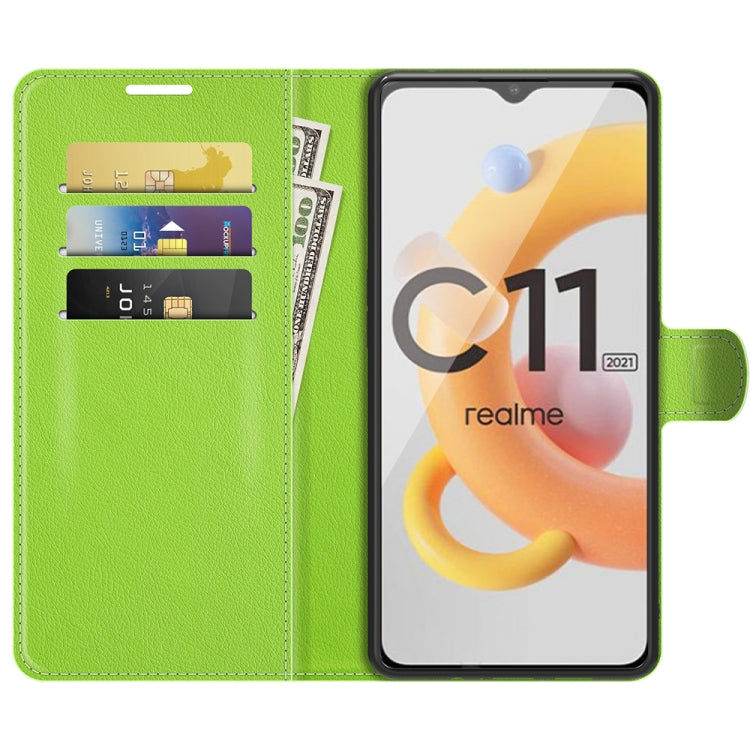 For OPPO Realme C11 2021 Litchi Texture Horizontal Flip Protective Case with Holder & Card Slots & Wallet