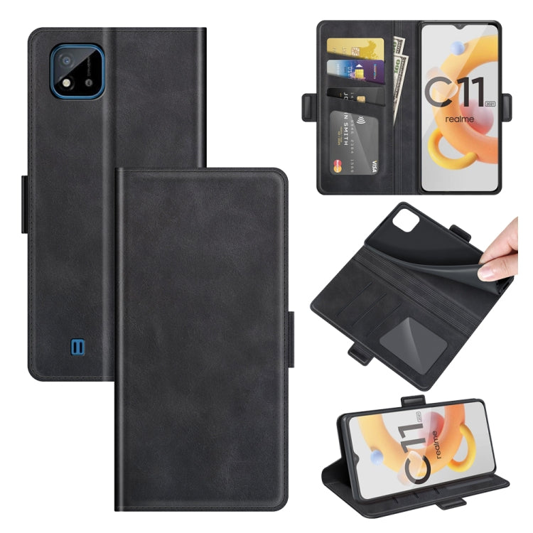 For OPPO Realme C11 2021 Dual-side Magnetic Buckle Horizontal Flip Leather Case with Holder & Card Slots & Wallet