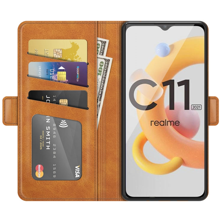 For OPPO Realme C11 2021 Dual-side Magnetic Buckle Horizontal Flip Leather Case with Holder & Card Slots & Wallet