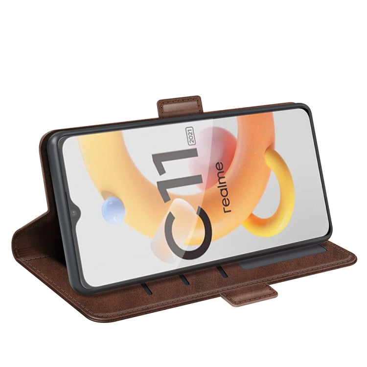 For OPPO Realme C11 2021 Dual-side Magnetic Buckle Horizontal Flip Leather Case with Holder & Card Slots & Wallet