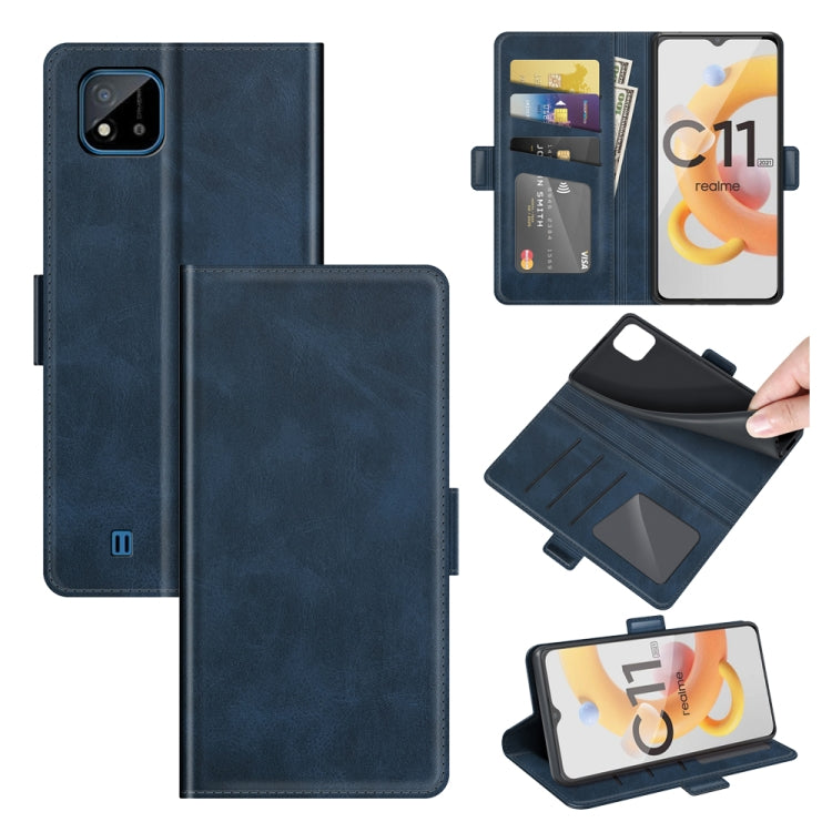 For OPPO Realme C11 2021 Dual-side Magnetic Buckle Horizontal Flip Leather Case with Holder & Card Slots & Wallet