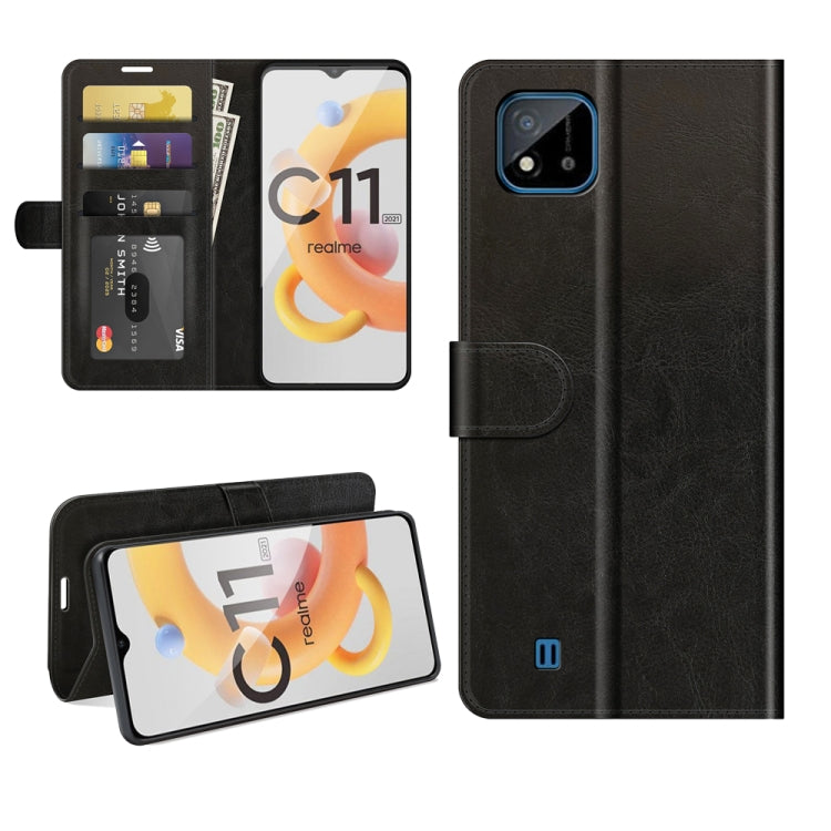 For OPPO Realme C11 2021 R64 Texture Single Horizontal Flip Protective Case with Holder & Card Slots & Wallet& Photo Frame
