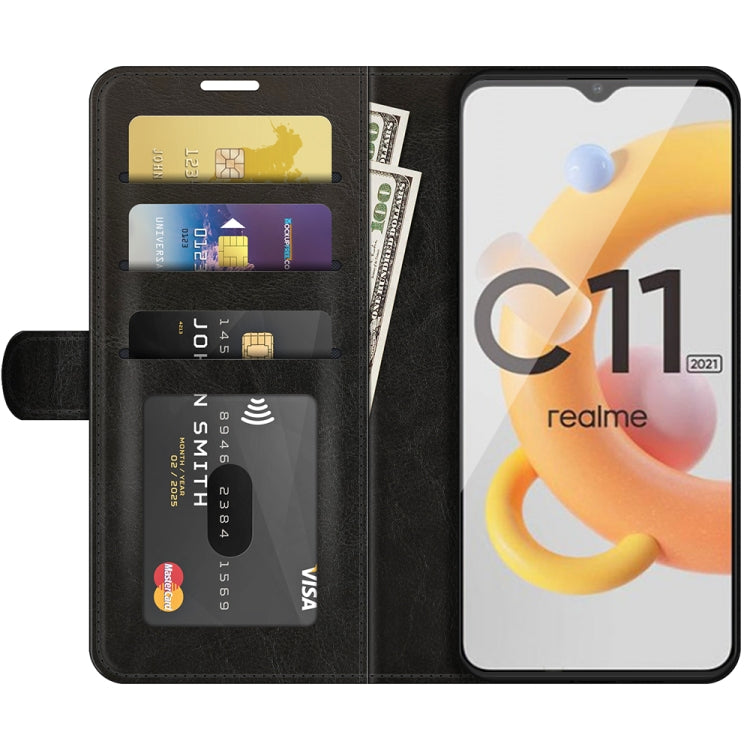 For OPPO Realme C11 2021 R64 Texture Single Horizontal Flip Protective Case with Holder & Card Slots & Wallet& Photo Frame