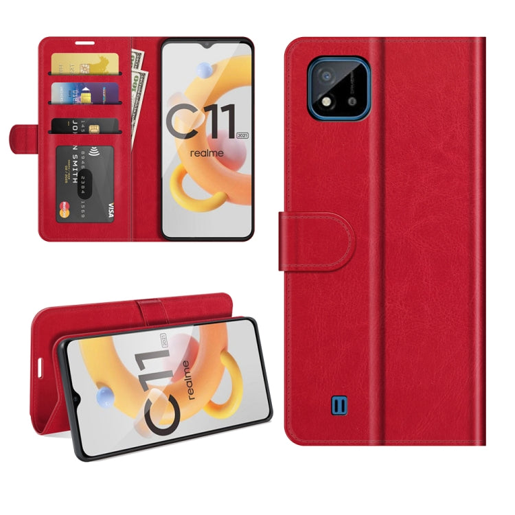 For OPPO Realme C11 2021 R64 Texture Single Horizontal Flip Protective Case with Holder & Card Slots & Wallet& Photo Frame