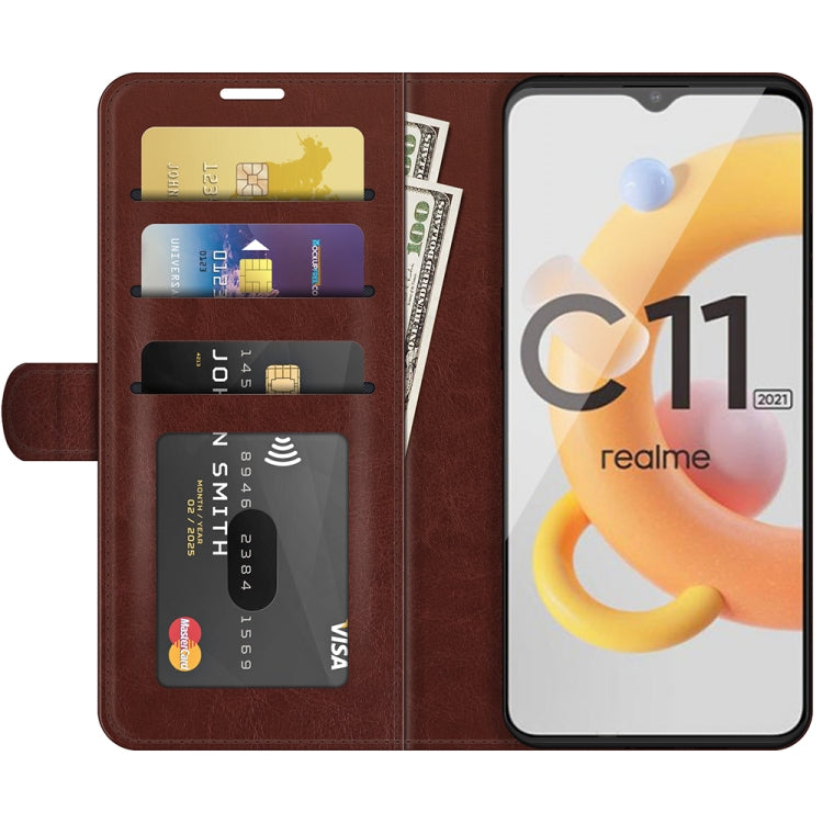 For OPPO Realme C11 2021 R64 Texture Single Horizontal Flip Protective Case with Holder & Card Slots & Wallet& Photo Frame