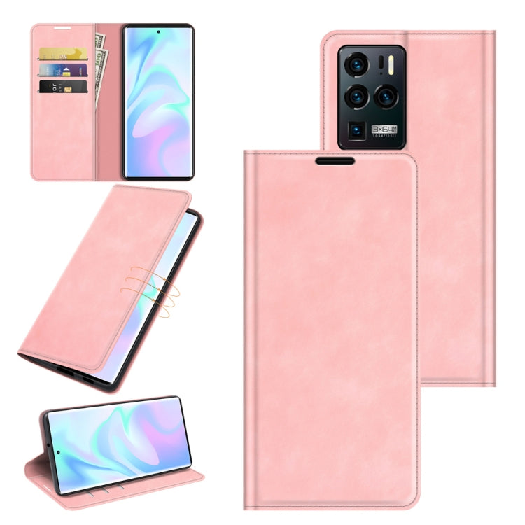 For ZTE Axon 30 Ultra 5G Ultra Retro-skin Business Magnetic Suction Leather Case with Holder & Card Slots & Wallet