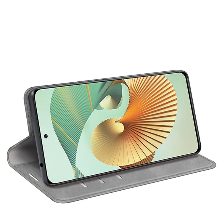 For ZTE Axon 30 Pro 5G Retro-skin Business Magnetic Suction Leather Case with Holder & Card Slots & Wallet