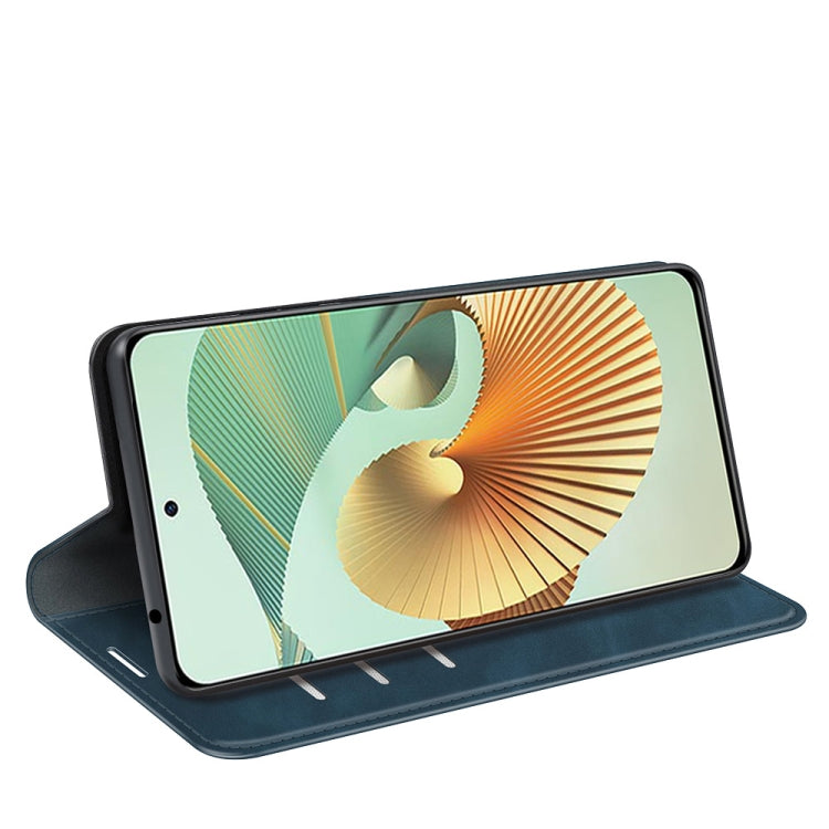 For ZTE Axon 30 Pro 5G Retro-skin Business Magnetic Suction Leather Case with Holder & Card Slots & Wallet